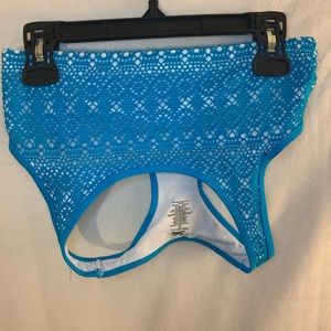 Mesh blue and white justice sports bra